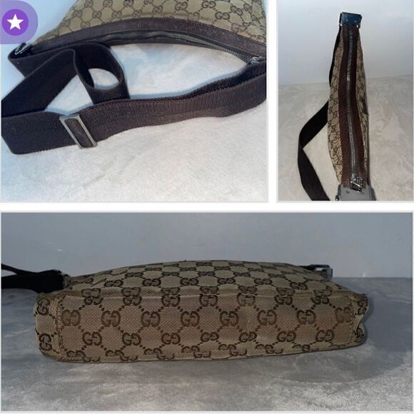 Authentic GUCCI GG Logo Crossbody Brown - Picture 8 of 15